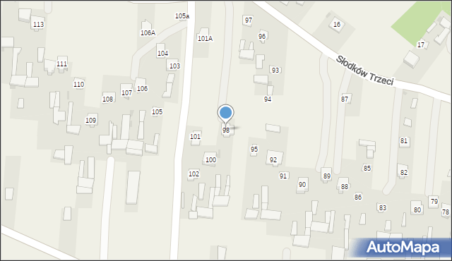 Słodków Trzeci, Słodków Trzeci, 98, mapa Słodków Trzeci