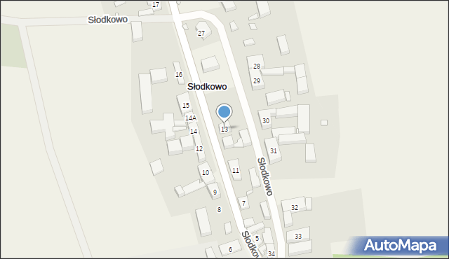 Słodkowo, Słodkowo, 13, mapa Słodkowo
