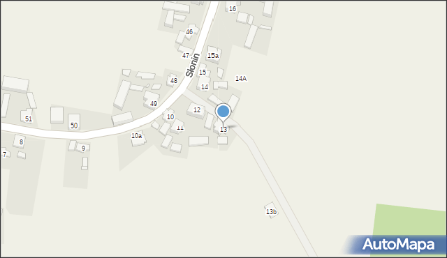 Słonin, Słonin, 13, mapa Słonin