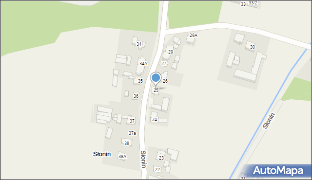 Słonin, Słonin, 25, mapa Słonin
