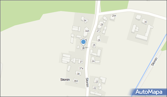 Słonin, Słonin, 36, mapa Słonin