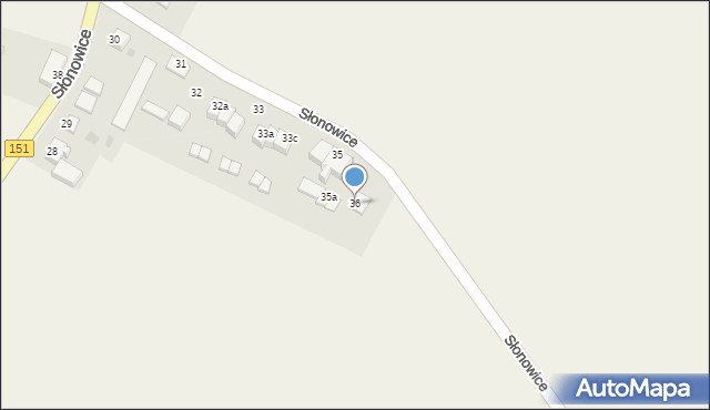 Słonowice, Słonowice, 36, mapa Słonowice