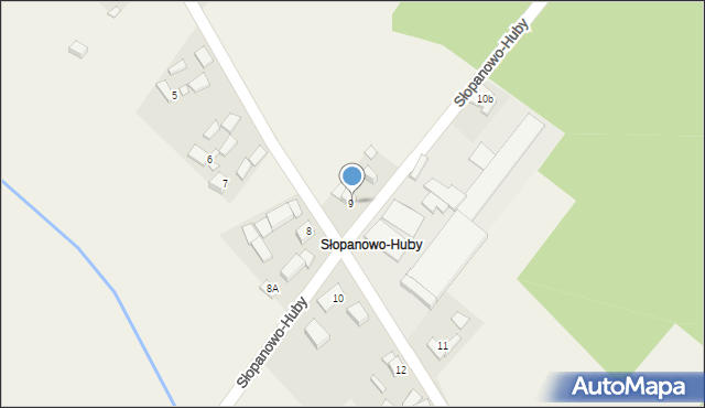 Słopanowo, Słopanowo-Huby, 9/2, mapa Słopanowo