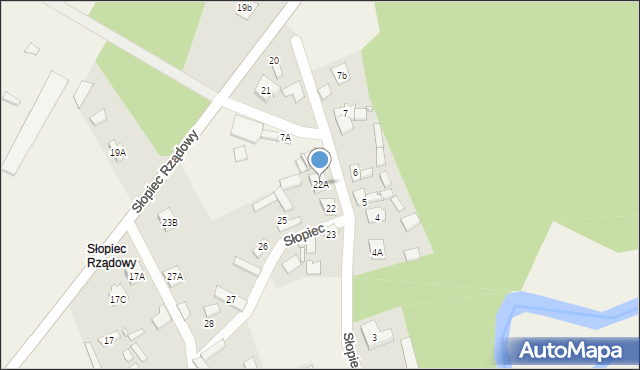 Słopiec, Słopiec Rządowy, 22A, mapa Słopiec