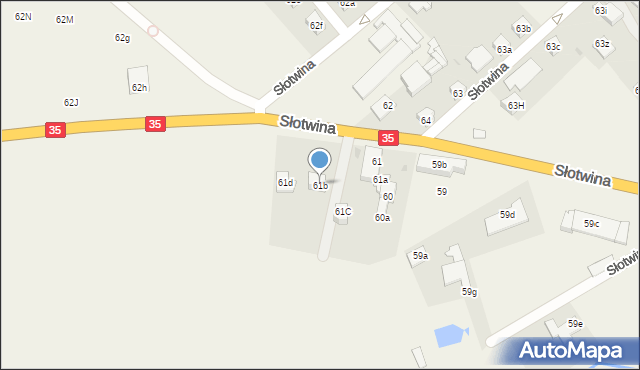 Słotwina, Słotwina, 61b, mapa Słotwina