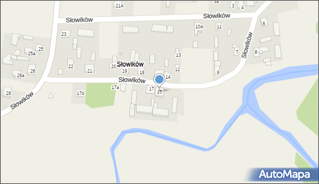 Słowików, Słowików, 15, mapa Słowików