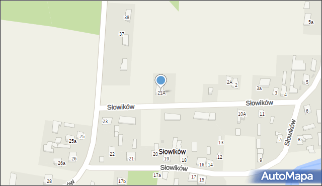 Słowików, Słowików, 21A, mapa Słowików