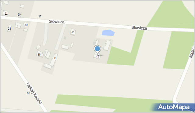 Słubica-Wieś, Słowicza, 42, mapa Słubica-Wieś
