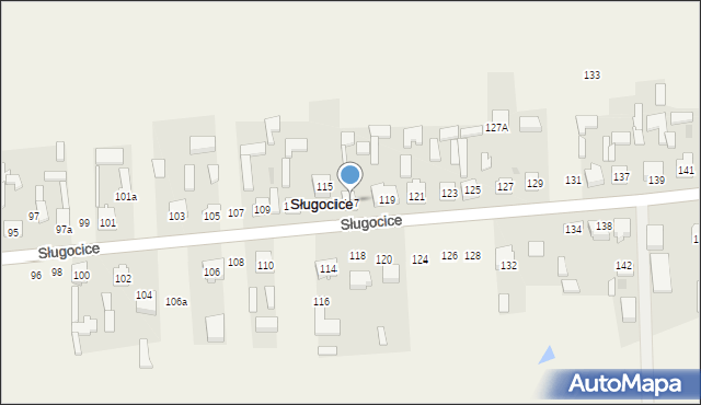 Sługocice, Sługocice, 117, mapa Sługocice