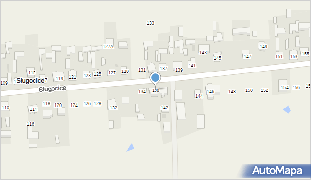 Sługocice, Sługocice, 138, mapa Sługocice