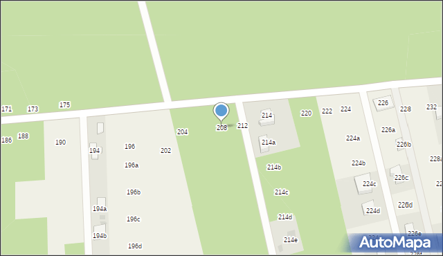 Sługocice, Sługocice, 208, mapa Sługocice