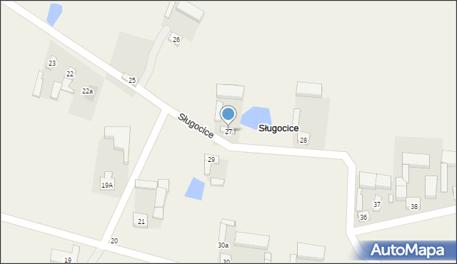 Sługocice, Sługocice, 27, mapa Sługocice