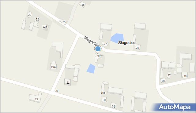 Sługocice, Sługocice, 29, mapa Sługocice