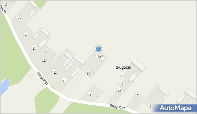 Sługocin, Sługocin, 10a, mapa Sługocin