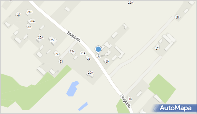 Sługocin, Sługocin, 20, mapa Sługocin