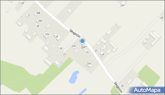 Sługocin, Sługocin, 21A, mapa Sługocin