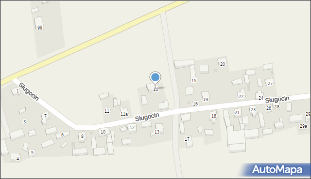 Sługocin, Sługocin, 14, mapa Sługocin