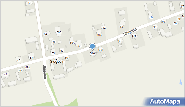 Sługocin, Sługocin, 59A, mapa Sługocin