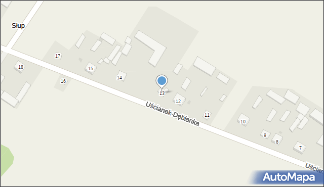 Słup, Słup, 13, mapa Słup