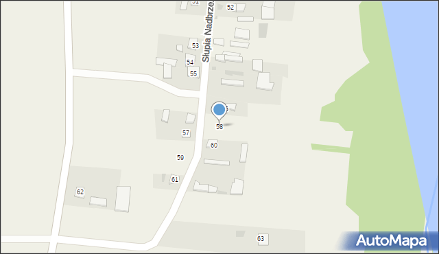 Słupia Nadbrzeżna-Kolonia, Słupia Nadbrzeżna-Kolonia, 58, mapa Słupia Nadbrzeżna-Kolonia