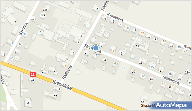 Słupia pod Kępnem, Słoneczna, 2, mapa Słupia pod Kępnem