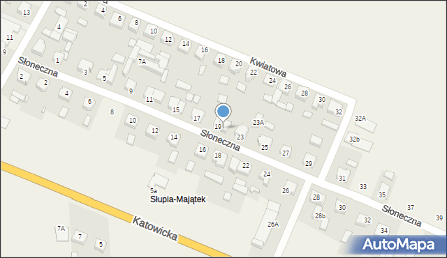 Słupia pod Kępnem, Słoneczna, 21, mapa Słupia pod Kępnem