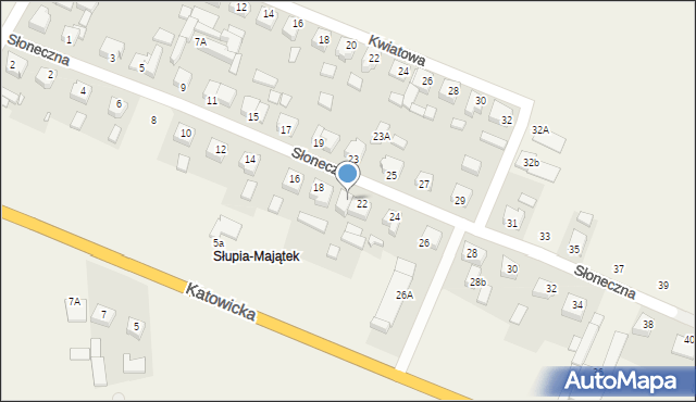 Słupia pod Kępnem, Słoneczna, 22A, mapa Słupia pod Kępnem