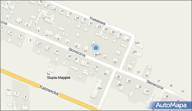 Słupia pod Kępnem, Słoneczna, 25, mapa Słupia pod Kępnem