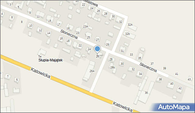 Słupia pod Kępnem, Słoneczna, 26, mapa Słupia pod Kępnem