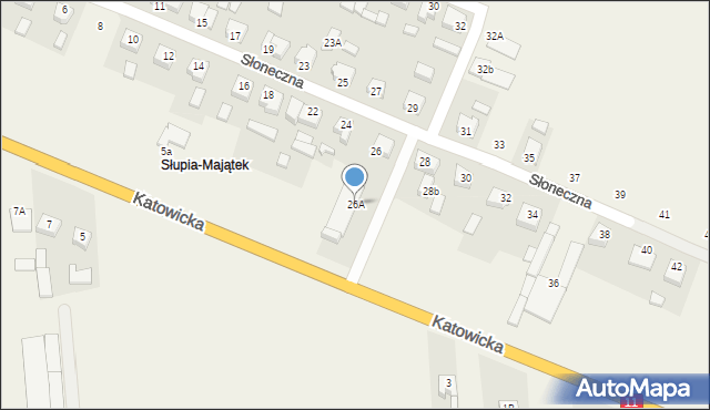 Słupia pod Kępnem, Słoneczna, 26A, mapa Słupia pod Kępnem