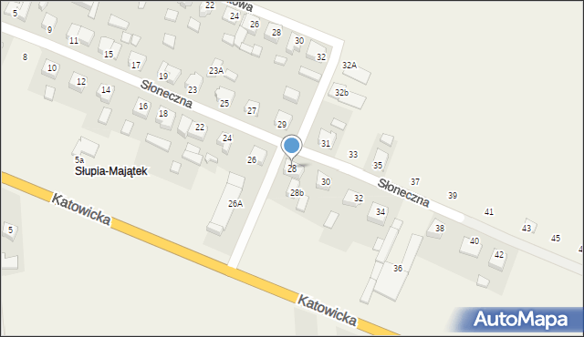 Słupia pod Kępnem, Słoneczna, 28, mapa Słupia pod Kępnem