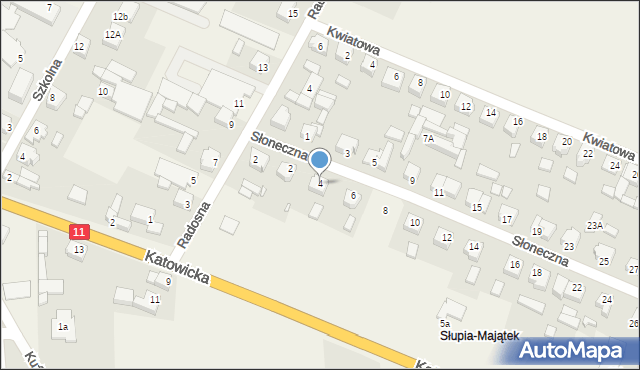 Słupia pod Kępnem, Słoneczna, 4, mapa Słupia pod Kępnem