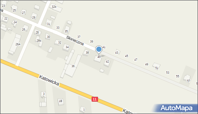 Słupia pod Kępnem, Słoneczna, 40, mapa Słupia pod Kępnem