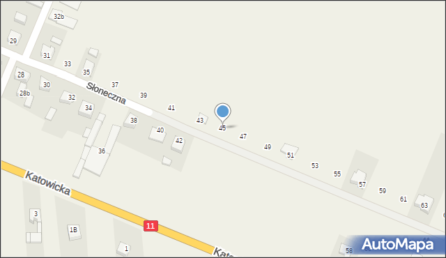 Słupia pod Kępnem, Słoneczna, 45, mapa Słupia pod Kępnem