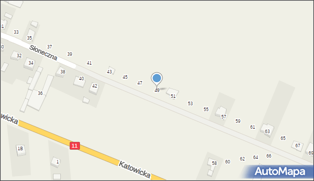 Słupia pod Kępnem, Słoneczna, 49, mapa Słupia pod Kępnem