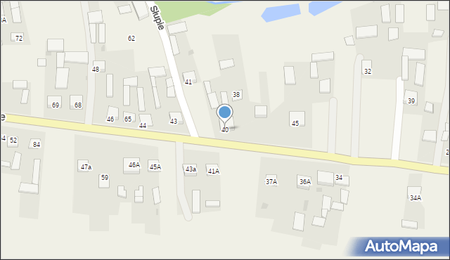 Słupie, Słupie, 40, mapa Słupie