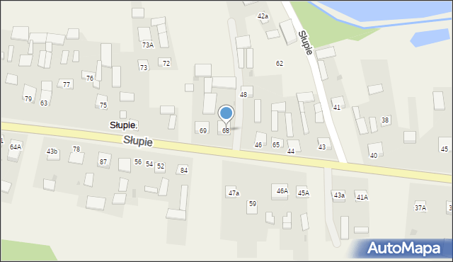Słupie, Słupie, 68, mapa Słupie