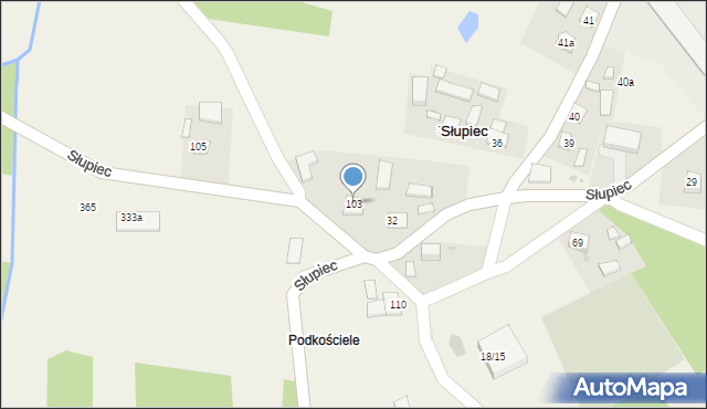 Słupiec, Słupiec, 103, mapa Słupiec