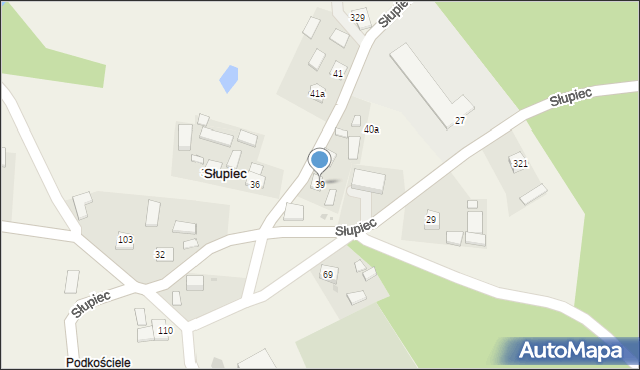 Słupiec, Słupiec, 39, mapa Słupiec