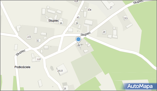 Słupiec, Słupiec, 69, mapa Słupiec