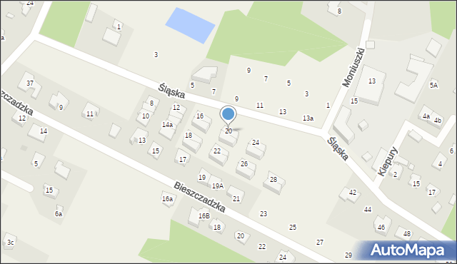 Słupno, Śląska, 20, mapa Słupno