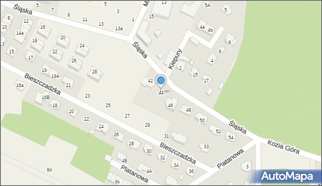 Słupno, Śląska, 44, mapa Słupno