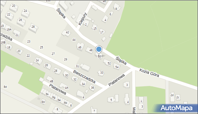 Słupno, Śląska, 50, mapa Słupno