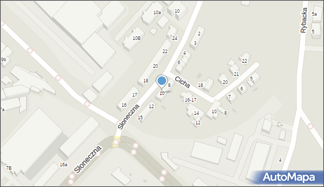 Słupsk, Słoneczna, 10, mapa Słupska