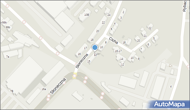 Słupsk, Słoneczna, 12, mapa Słupska