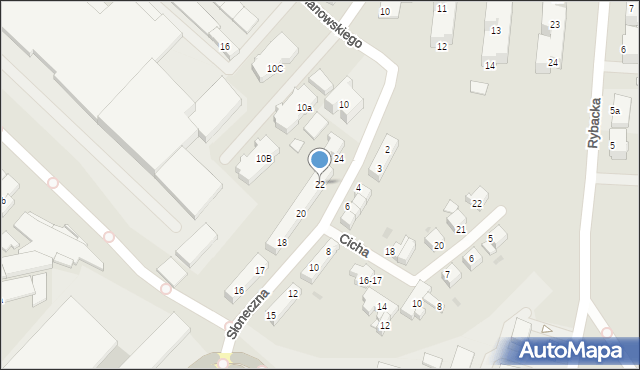 Słupsk, Słoneczna, 22, mapa Słupska