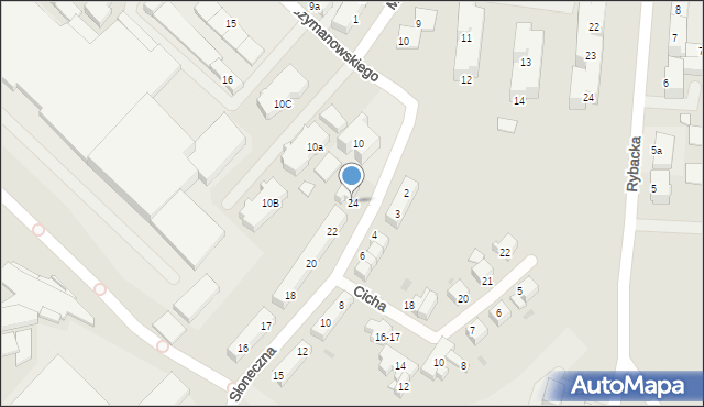 Słupsk, Słoneczna, 24, mapa Słupska