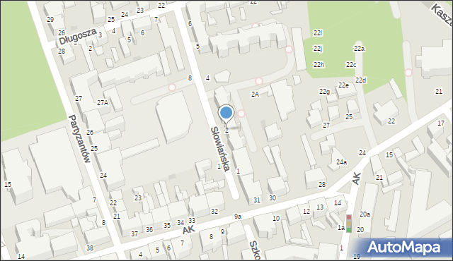 Słupsk, Słowiańska, 2, mapa Słupska