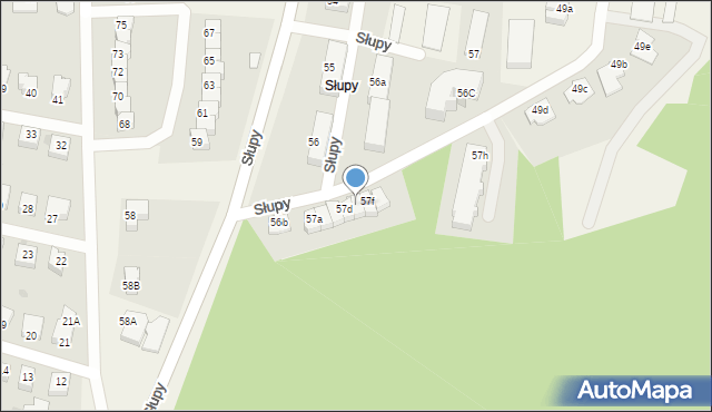 Słupy, Słupy, 57e, mapa Słupy
