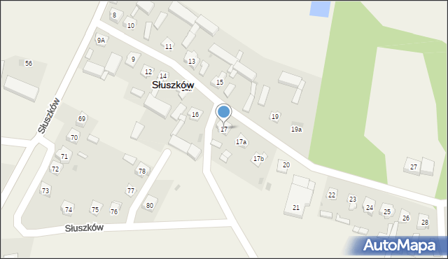 Słuszków, Słuszków, 17, mapa Słuszków